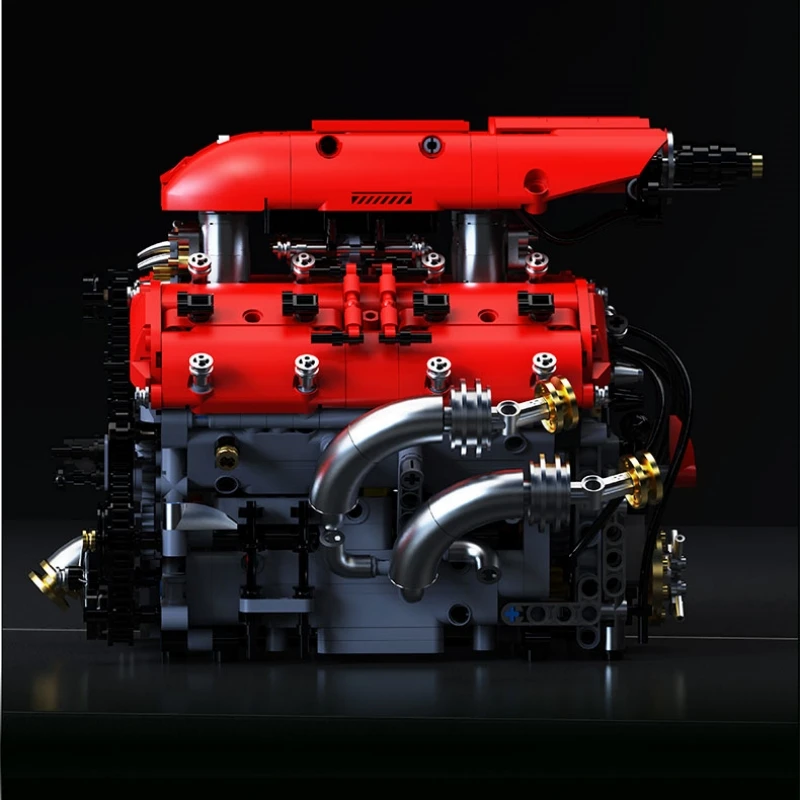 V8 Turbomotor Model 1370 stks Bouwstenen Gemotoriseerde Mechanische Creatieve Desktop Decor Cadeau Voor Volwassenen Kinderen