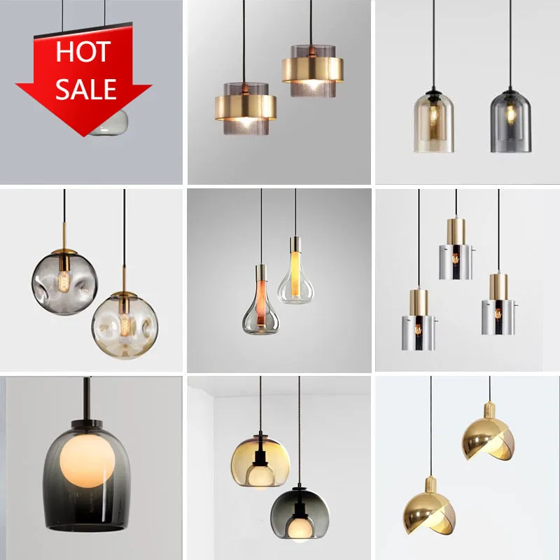 

2025 Nordic LED Pendant Lamp Industrial Hanging Loft Modern Simplicity Glass Home Decor Lighting Fixtures For Kitchen Restaurant
