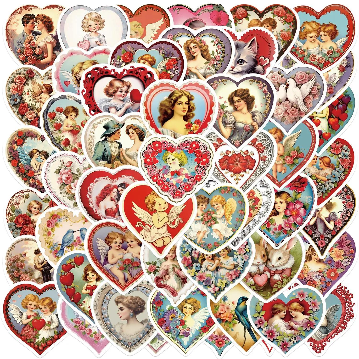 10/30/50Pcs Vintage Victorian Love Sticker For Suitcase Skateboard Laptop Luggage Fridge Phone Car Styling DIY Decal StickerS