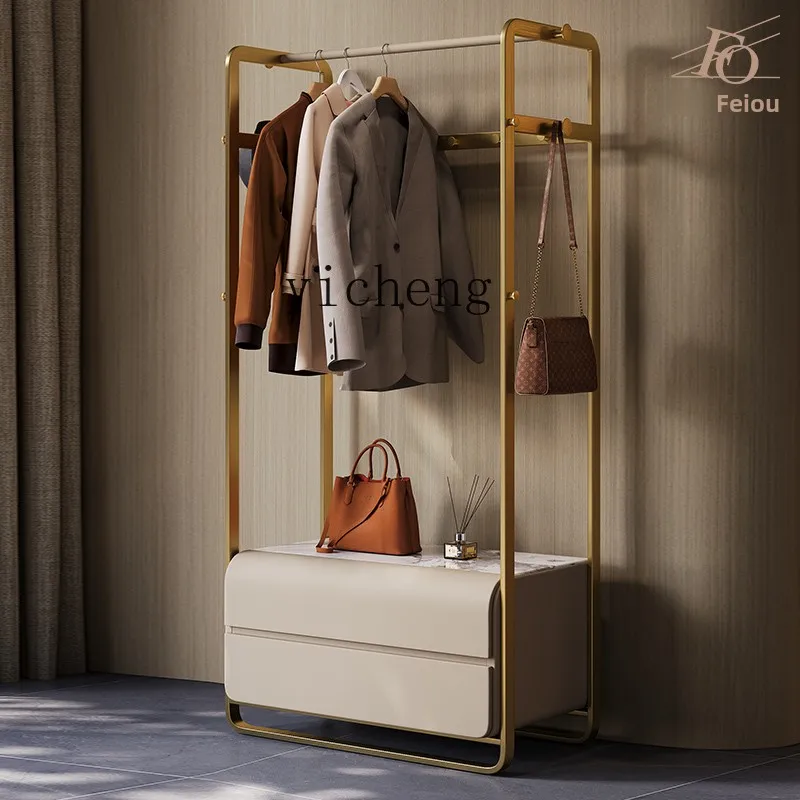 

LX Coat Rack Bedroom Household Floor Stainless Steel Storage Clothes Rod