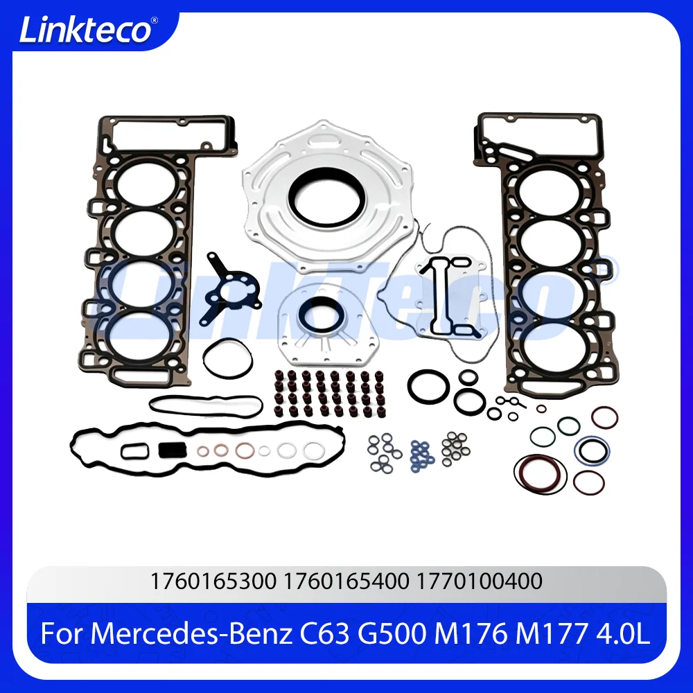 Engine Rebuild Kit Full Gasket Set Fit 4.0 L T V8 M176 M177 For Mercedes-Benz G550 C63 E63 S AMG 4.0L 4.0T 1770165300 1770165400