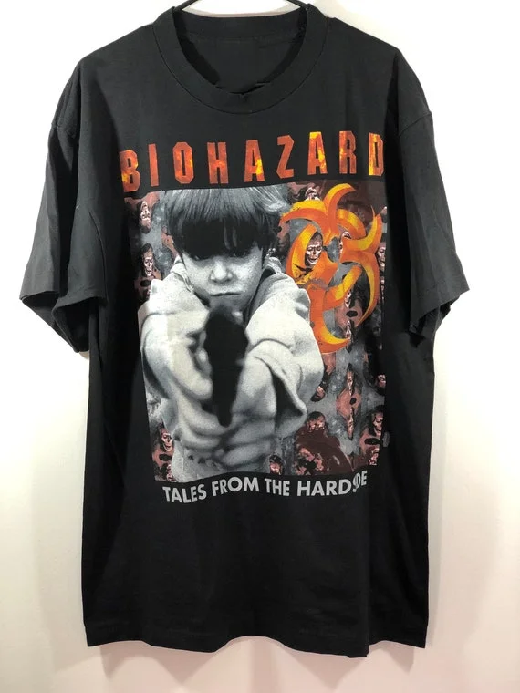 Camiseta Vintage de Biohazard Grial, camisa negra Slayer Judge, talla S-5XL, algodón