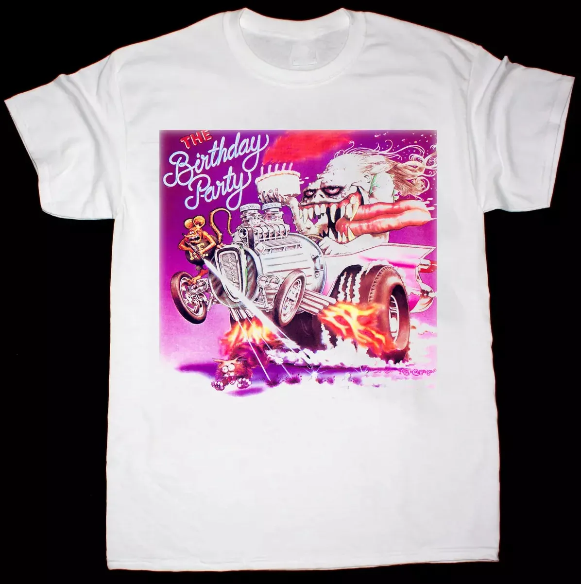 تي شيرت The Birthday Party بأكمام قصيرة باللون الأبيض لجميع المقاسات للجنسين