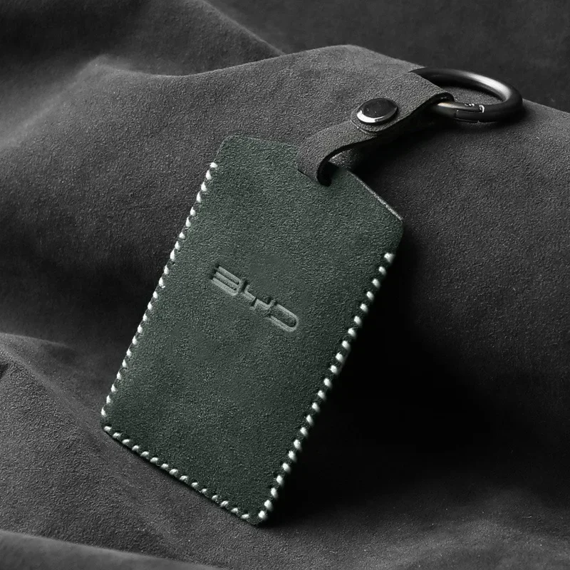 

Card Style Suede Car Key Case Cover Shell Fob for BYD Han, S7, S6