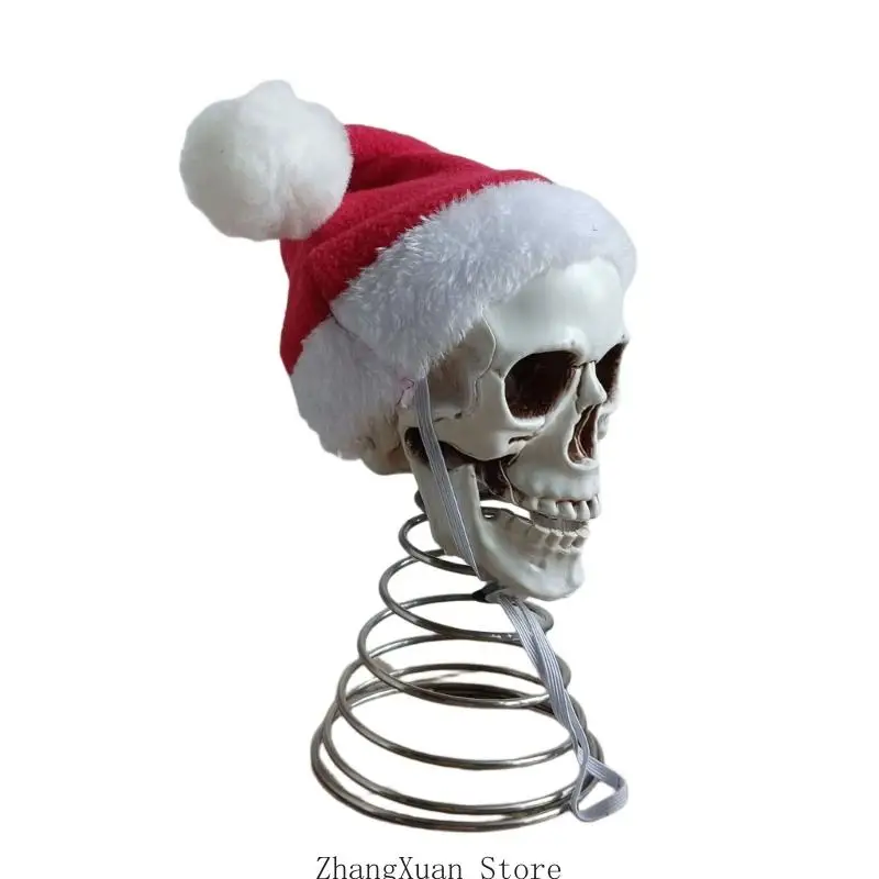 Totenkopf-Weihnachtsmannmütze-Ornament für Weihnachtsbaumspitze und Raumstil 3XUF – Detail 9
