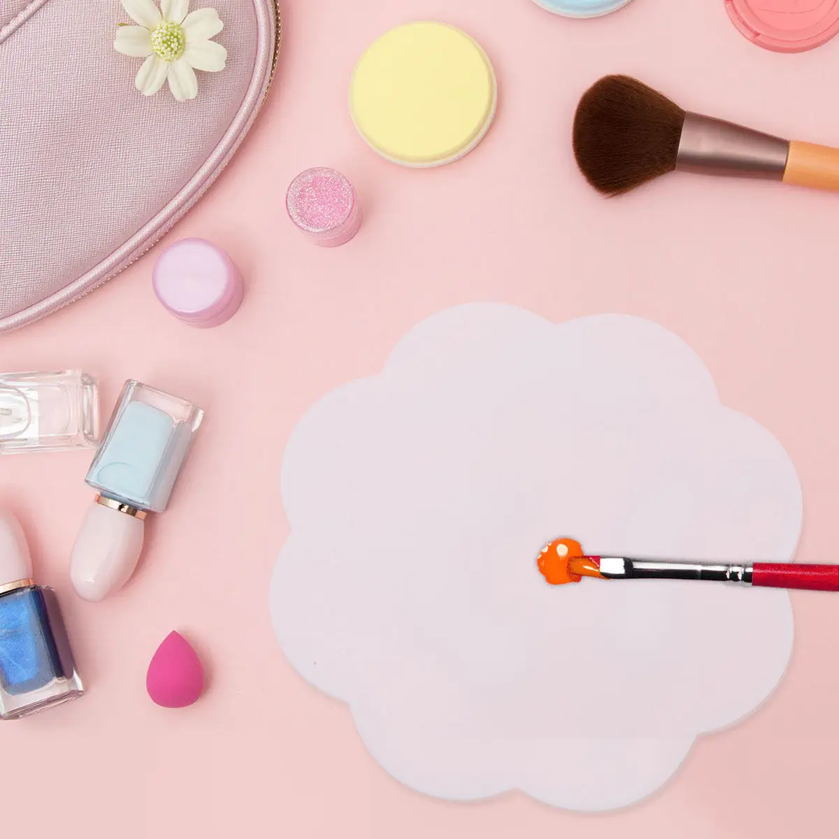 Silicone Nail Art Palette Set Professional Paint Tray for DIY Manicure Smooth Flat Texture Easy Clean Portable Stylish