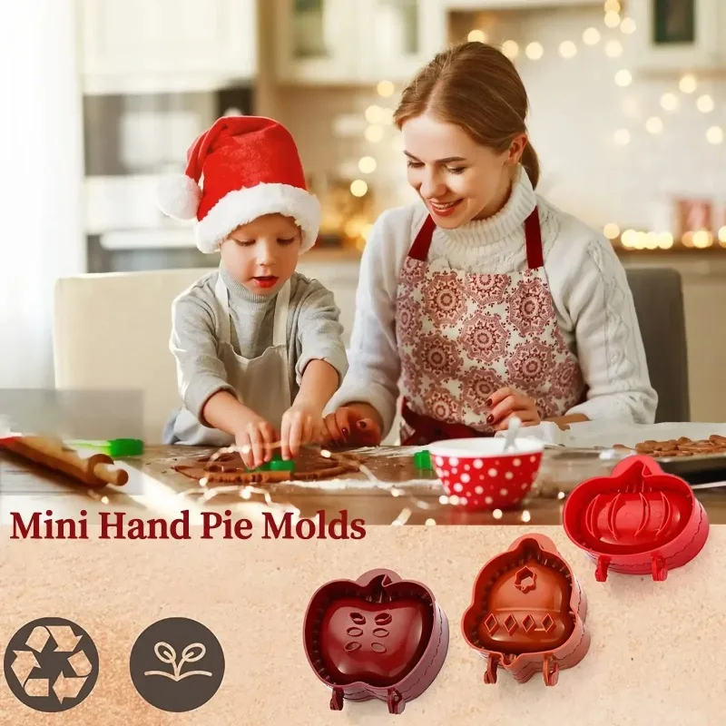 Fall Hand Pie Molds Set Mini Pie Mould Dough Press Mold Tools Christmas Halloween Baking Pie Molds Pumpkins Apples Hazelnuts