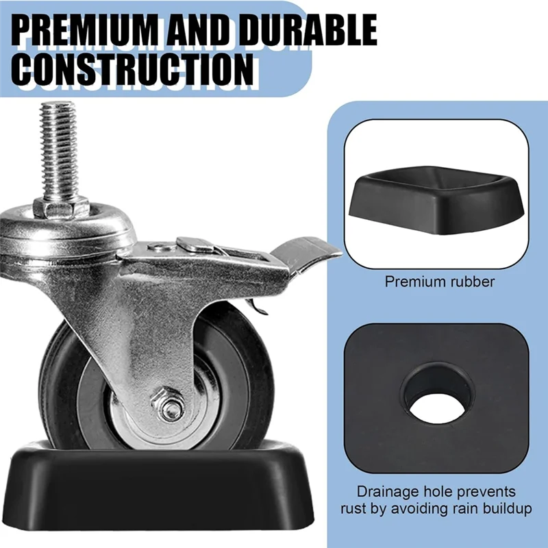 ABGR-Jack Wheel Chock Rubber Caster Trailer Dock 6 Inci Stabilizer Penghenti Roda Tunggal Transportasi untuk Kargo Trailer Perjalanan