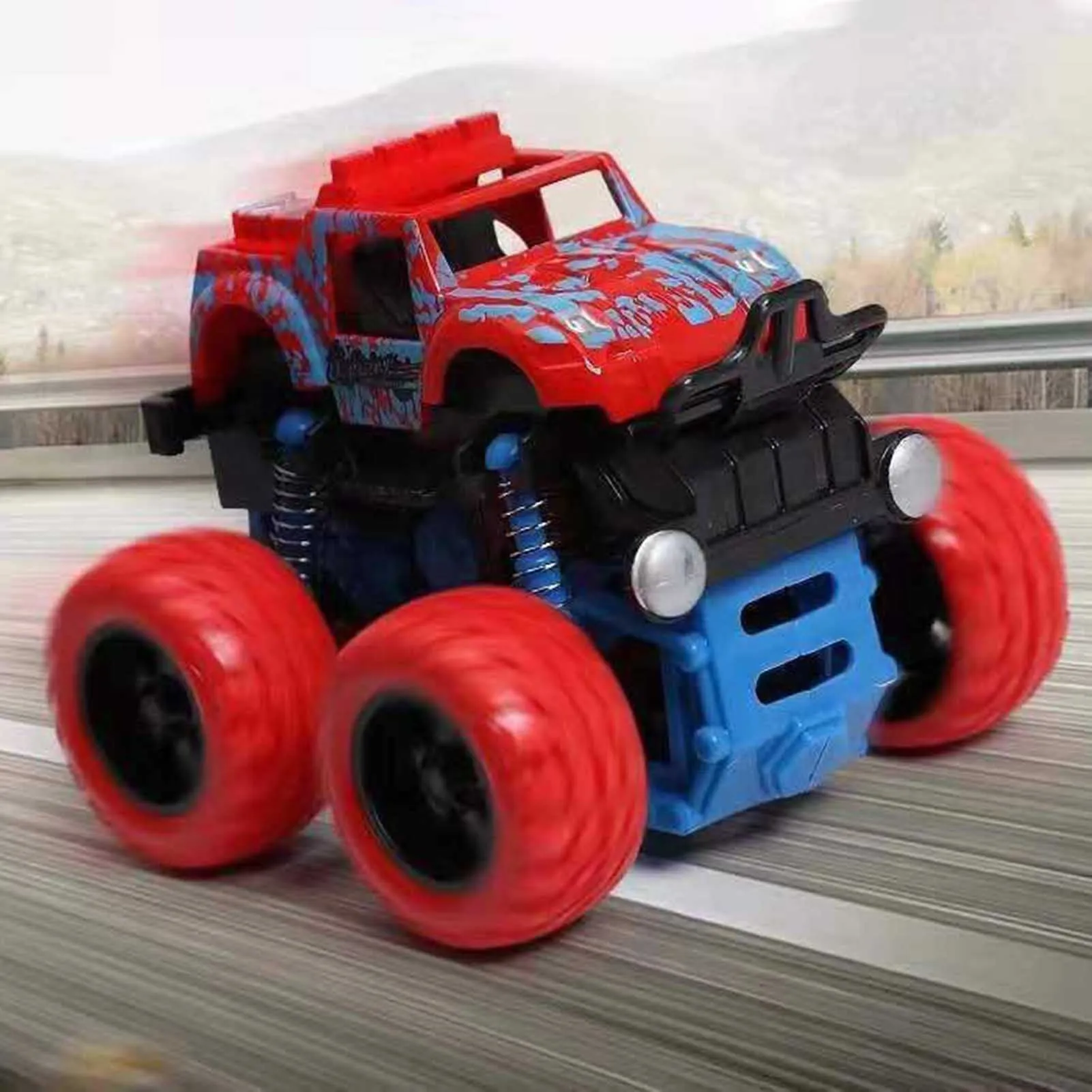 1pc Off Road Car Toy Model Shock Resistant 4WD Inertia Vehicle for Boys Kids Ages 2-5 Years Durable Plastic Pull Back Car