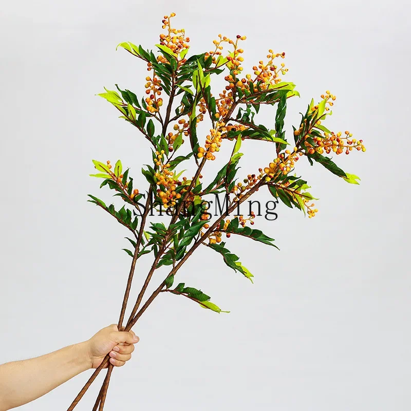 

CL floor simulation green plant large branch with leaf holly fruit red fruit fake branch living room high-end