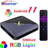 WOOPKER Mini A95X F3 Airll RGB Smart TV Box Android 11 Amlogic  S905w2 4G 32G 64GB Wifi BT Media Player TV BOX