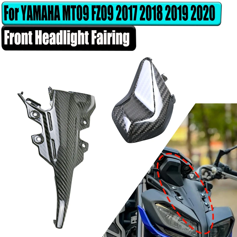 

For YAMAHA MT-09 FZ-09 2017 2018 2019 2020 3K Full Carbon Fiber Front Headlight Center Cover Fairing Kit Motorcycle Accessories