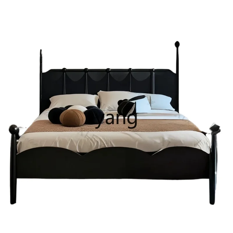 

LTT solid wood bed simple classic modern light luxury pillar bed