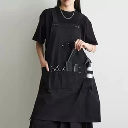 Korean Version Multi-Pocket Tool Apron Unisex Straps Long Barber Apron Splash-proof Stain-proof Suitable for Stylist Barista