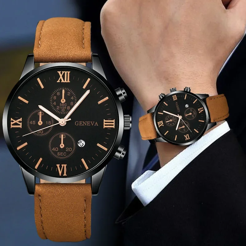 Fashion Men's Watch Men's Business Quartz Watch Set (No Box)