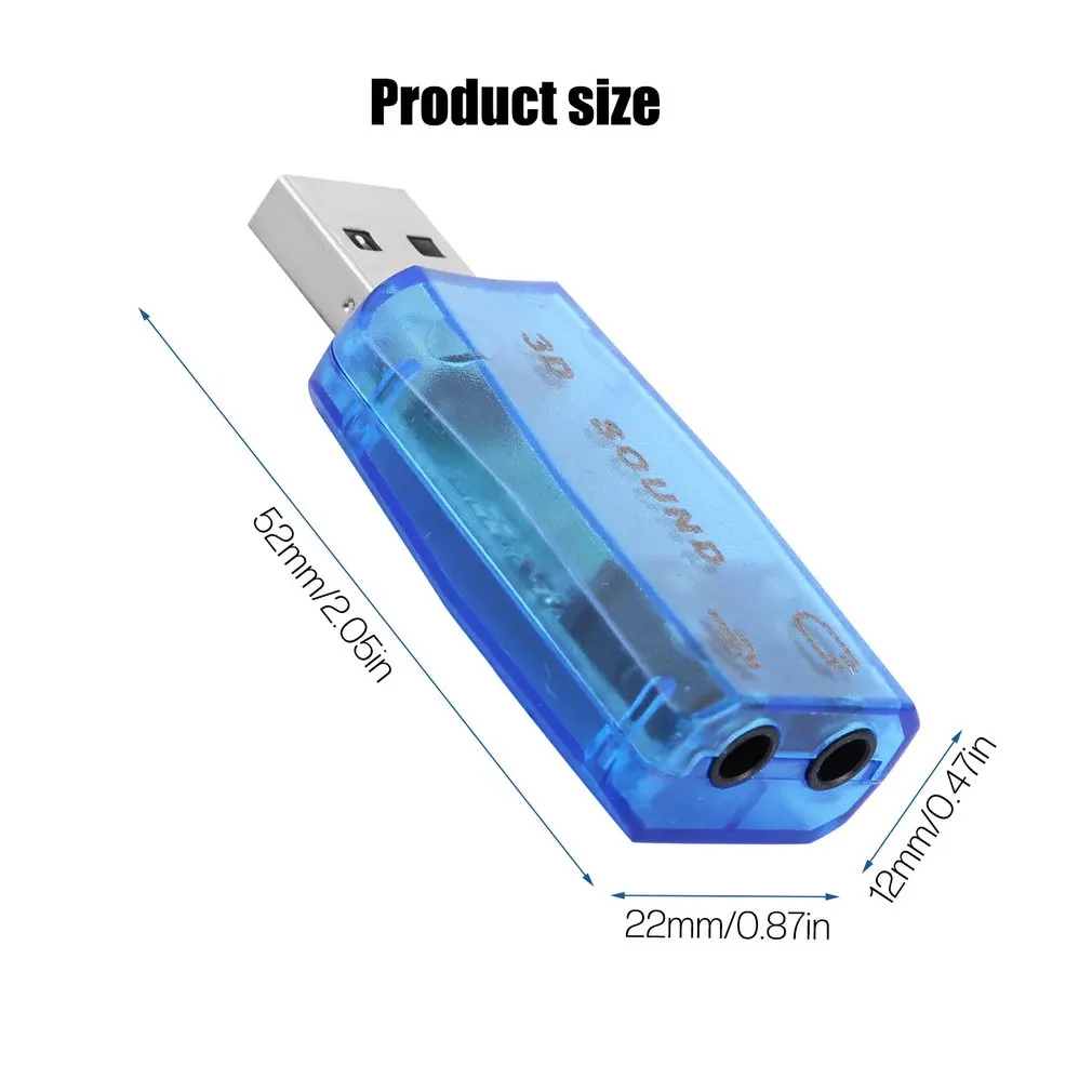 1 Pc 3D Audio Card Usb 1.1 Mic/Speaker Adapter Surround Sound 7.1 Ch Voor Laptop Notebook Dropshipping