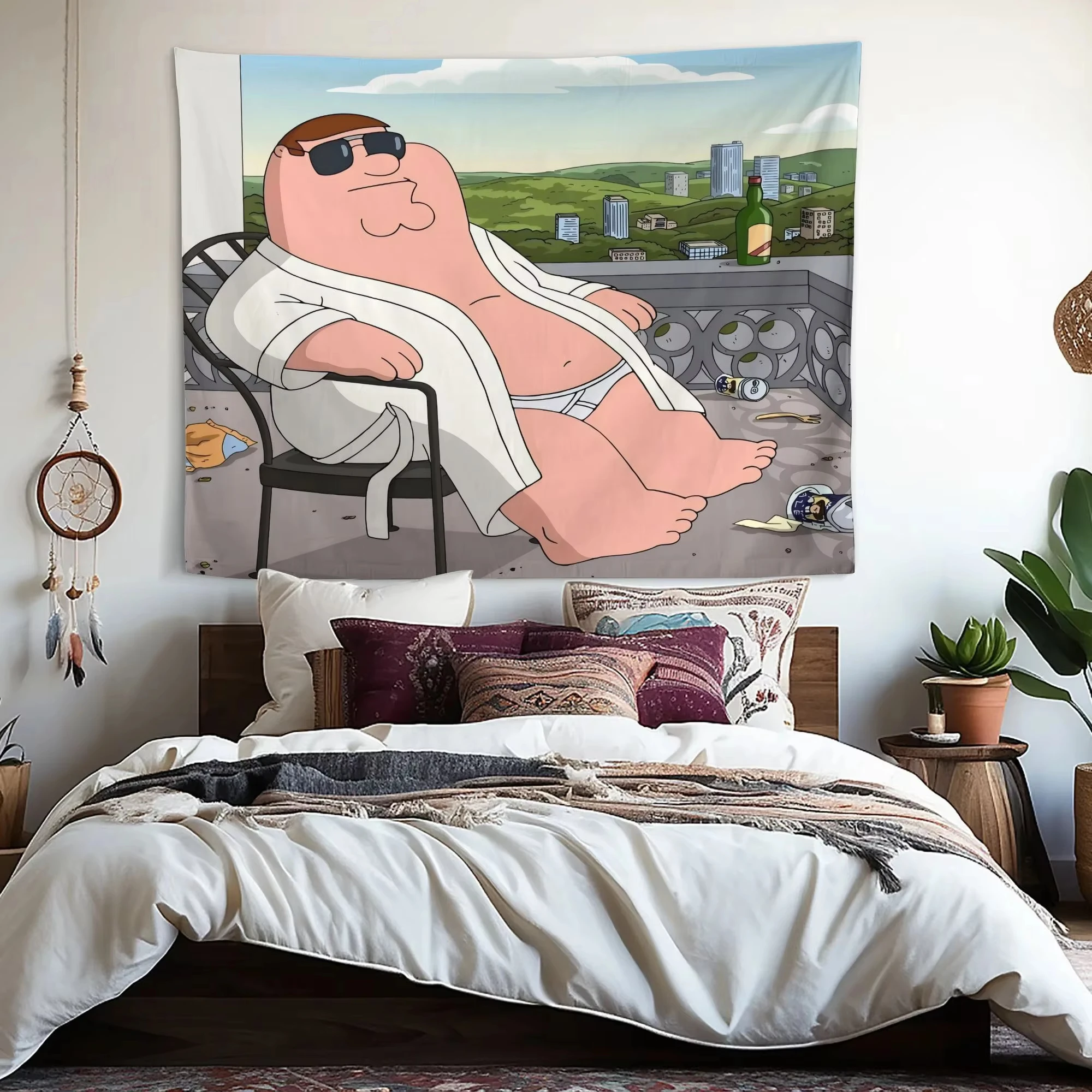 2026 Lustiger Peter Griffin Cartoon-Wandteppich, Wandbehang, leicht, Heimdekoration für Schlafzimmer, Wohnzimmer, Schlafsaal, Büro