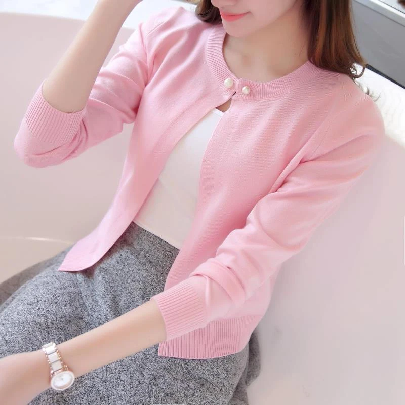 Women\'s Knitwear Cardigan Thin Jacket Spring Autumn New Style Match With Dress Sweaters Single Button Small Shawls On Top