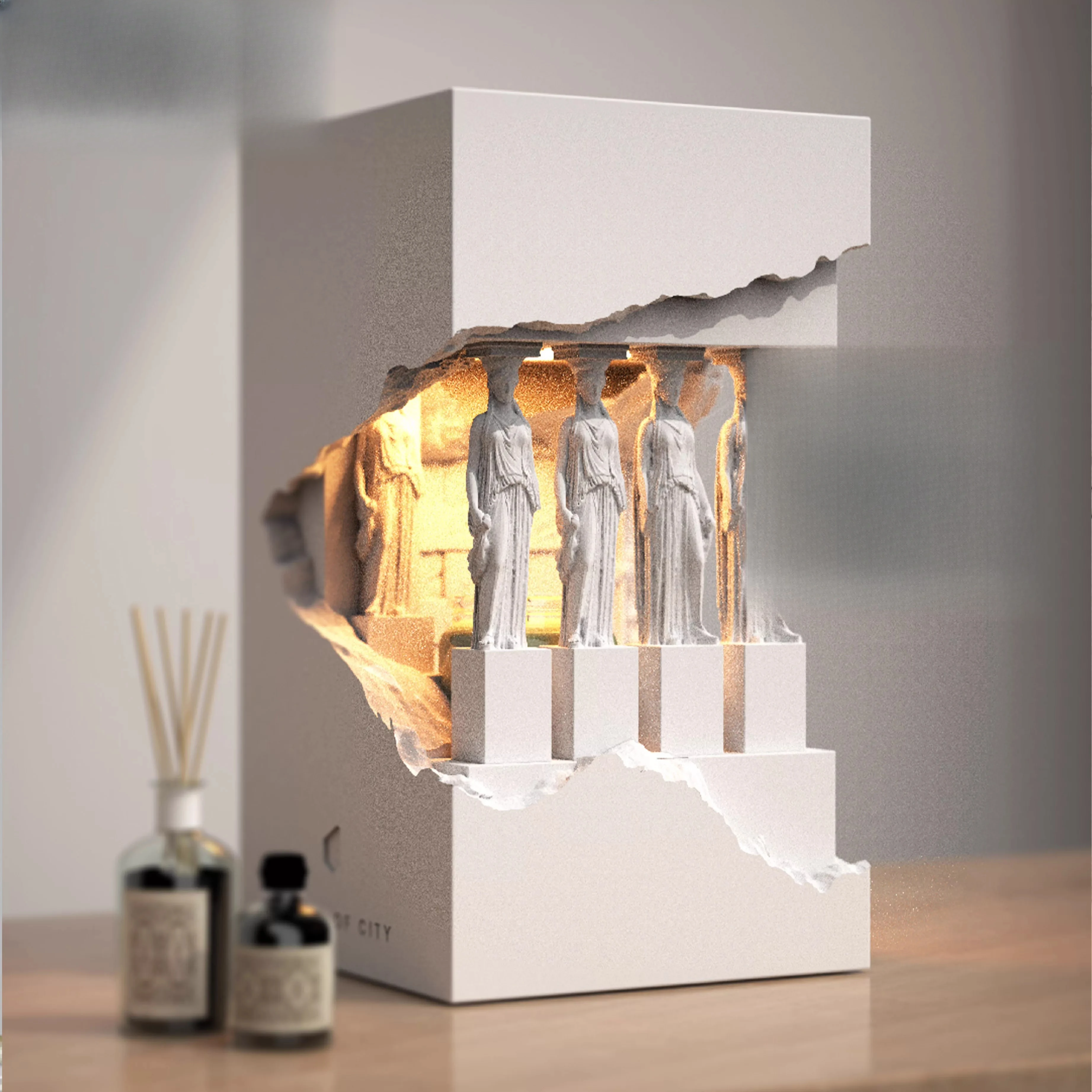 ضوء الليل بناء منضدية زخرفة جو الجدول مصباح هدية الزفاف #3