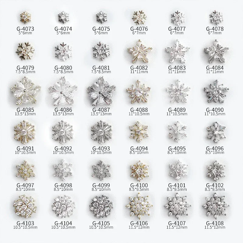 

10pcs/lot Christmas Snowflake Zircon Rhinestones Manicure Nail Art Parts Jewelry Decorations Nails Accessories Charms Supplies