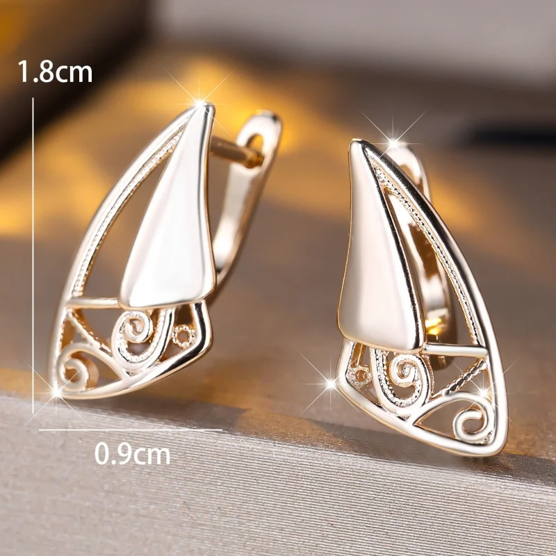 2026 European and American New Niche Design Hollow Earrings Light Luxury Style Triangular Pattern Commuting Versatile Jewelry