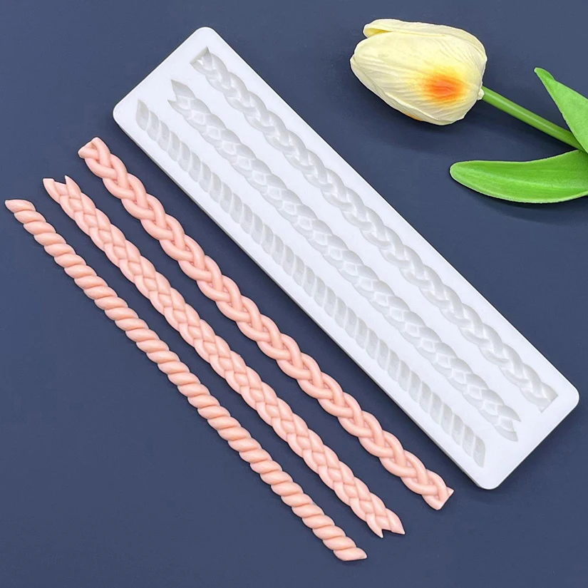 Rope Chain Cable Silicone Mold Sugarcraft Cupcake Baking Mold Resin Tools Chocolate Fondant Cake Decorating Tools