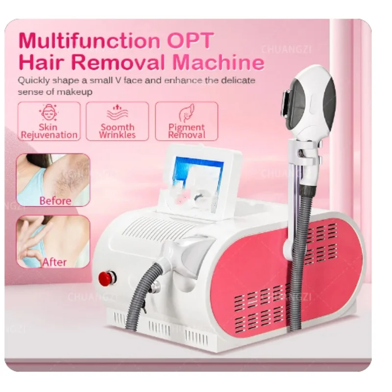 High quality portable multifunctional OPT whitening and wrinkle removal laser hair removal machine, professional salon machine