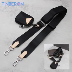 TINBERON Luxury Brand Bag Strap With Coin Purse Canvas Bag Strap For Crossbody Adjustable Wide Shoulder Straps Black Bags Strap