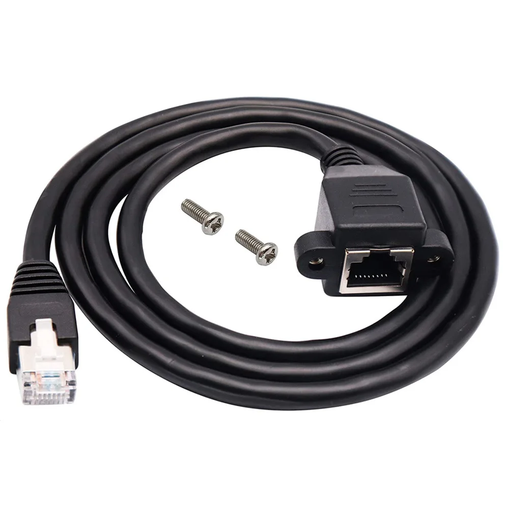 Network Extension Cable RJ45 8P8C Rj 45 Male To Female Screw Panel Mount Ethernet LAN Short Cable Cord 0.15m 1m 2m 3m 5m 10m