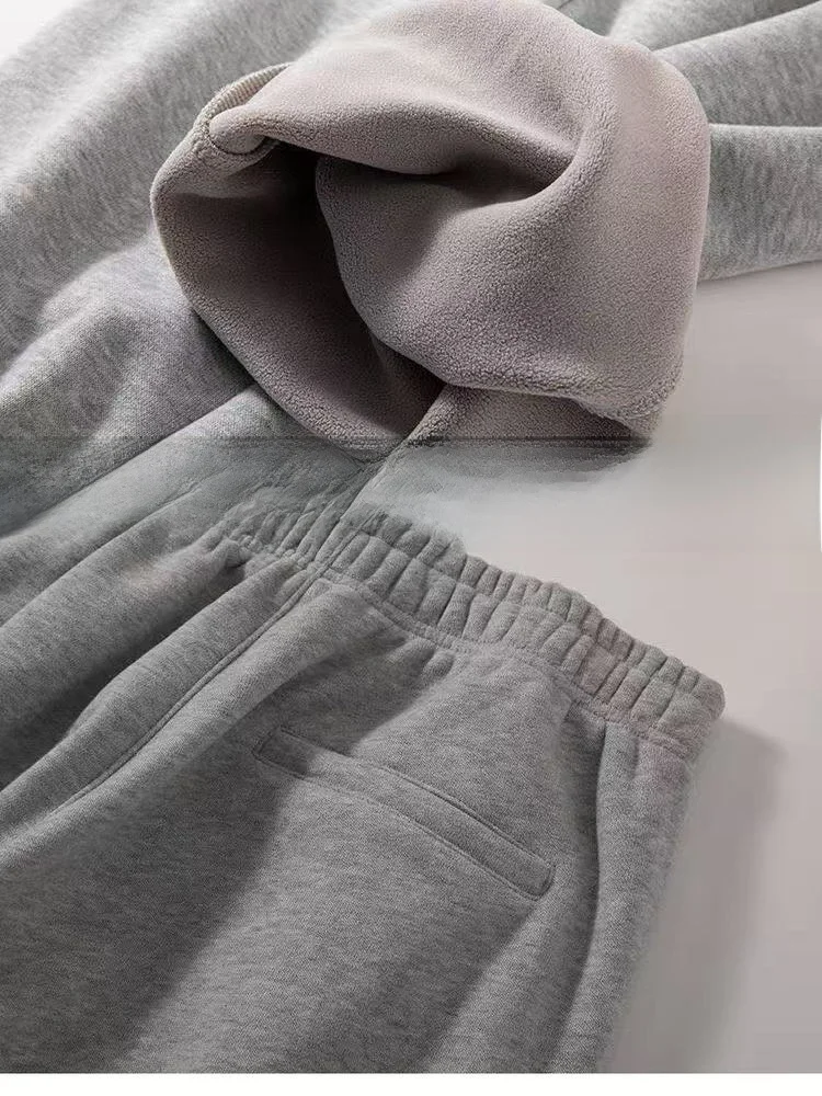 Ba jia ti inverno fce forrado perna reta calças esportivas femininas quentes soltas com punho casual all-match calças compridas