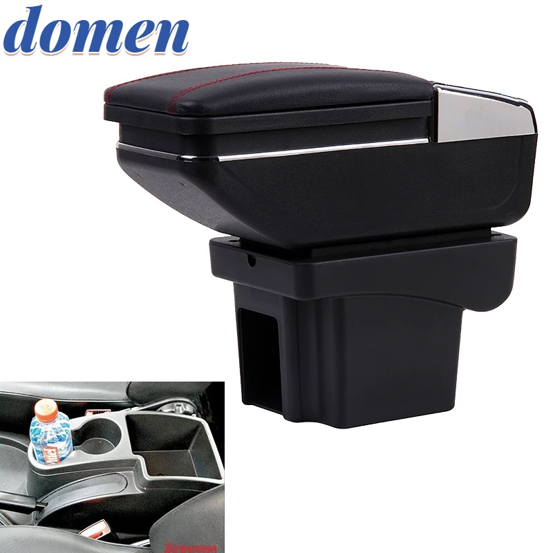 

Armrest Box Chevrolet Niva 1 For Double layer Rotatable Car Central Storage With Cup holder Ashtray PU Leather Retractable Box