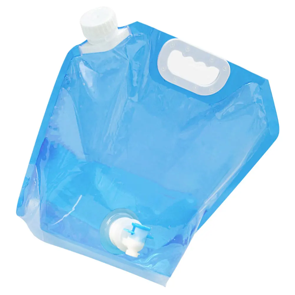

5L Folding Water Bag Ideal for Various Outdoor Activities Transparent Design Monitor Water Level Outdoor Supply