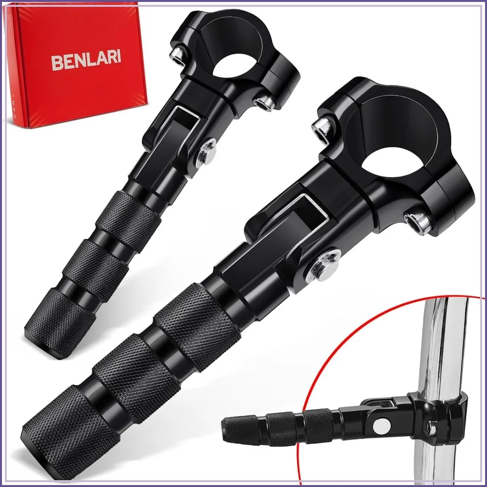 

CNC Highway Pegs Motorcycle Foot Pegs Stainless Steel 1in 1-1/4in 25mm 32mm Fit for Harley Davidson BMW Honda Suzuki Kawasaki Engine Guards Crash Bars Black
