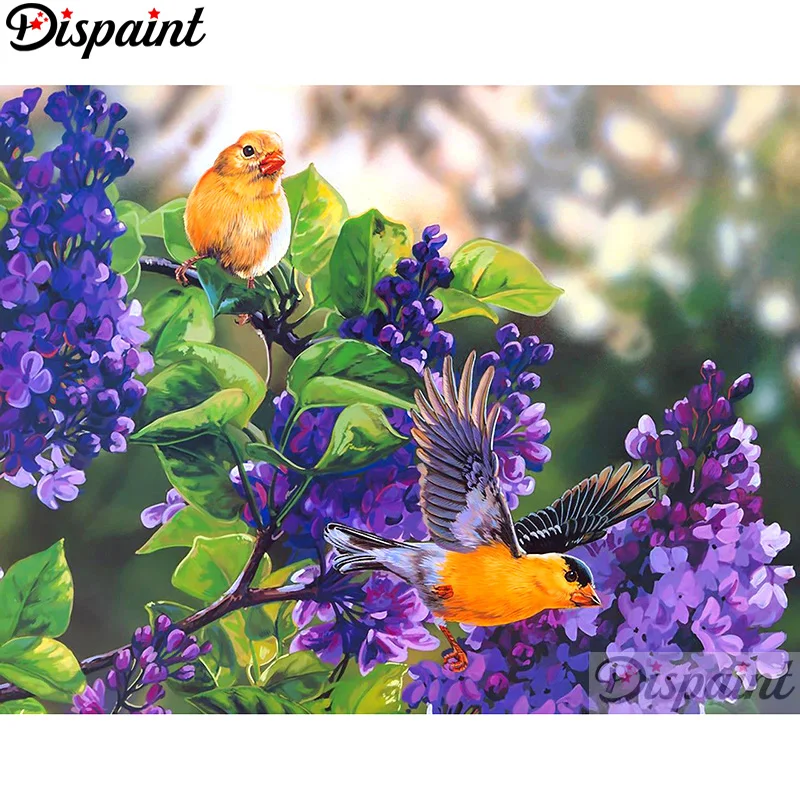 

Dispaint Full Square/Round Drill 5D DIY Diamond Painting "Birds and flowers" 3D Embroidery Cross Stitch Home Decor Gift A12504