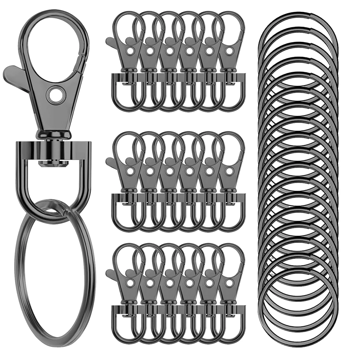 40 Rotating Lobster Clasp with Keychain 20 Keychain 20 Keychain Decoration DIY Crafts 35mm / 1.38in
