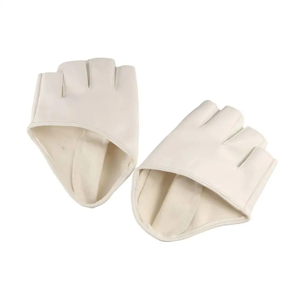 Show PU Leather Clothing Accessories Half Palm Half Finger Pole Dance Fingerless Gloves