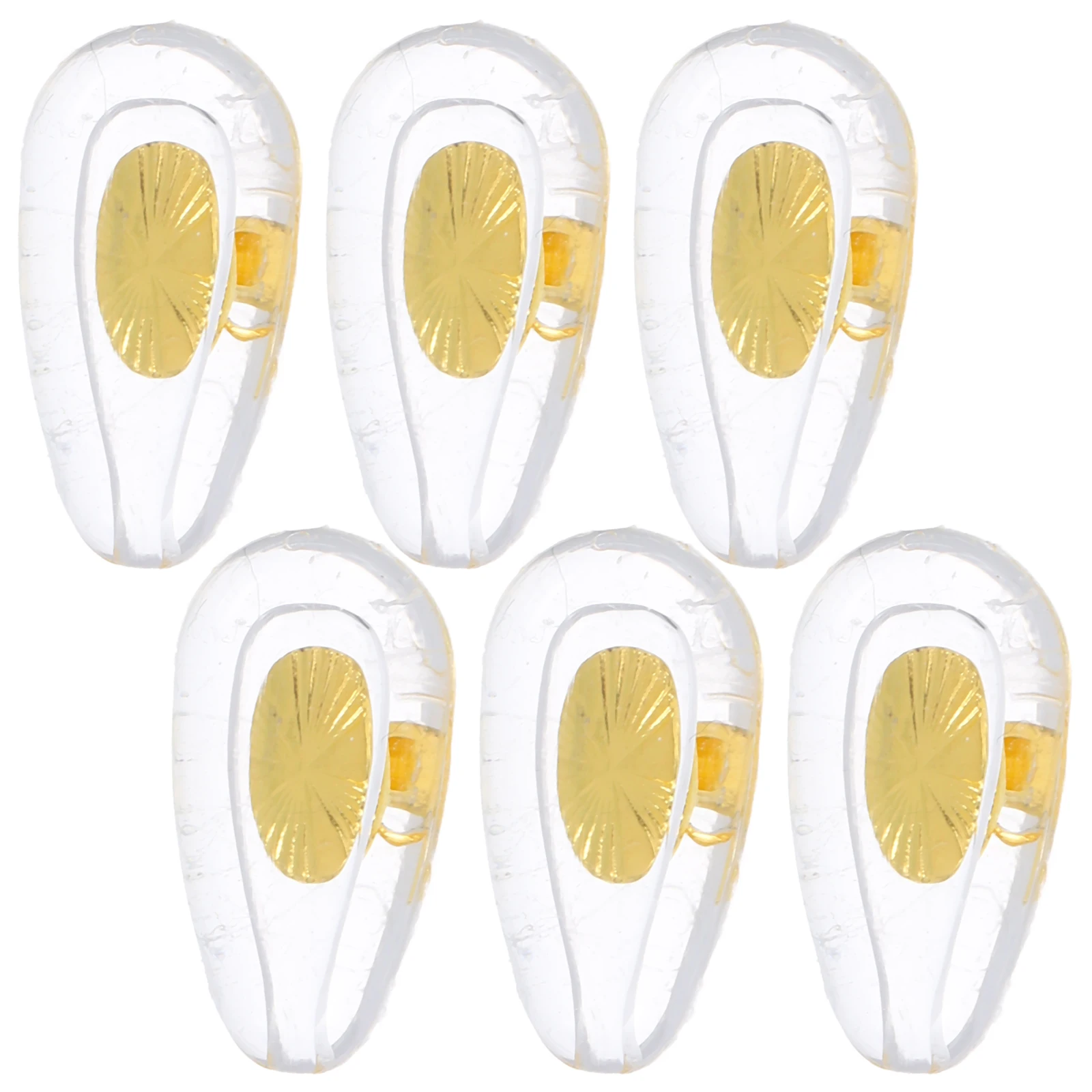 

6 Pairs Metal Core Soft Silicone Nose Pads for Eyeglasses AntiSlip Comfortable Replacement Accessories Golden Color