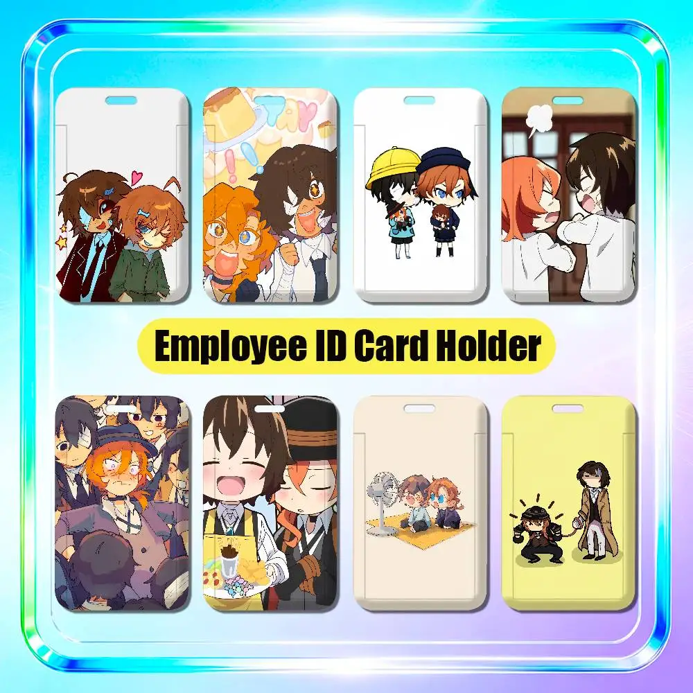 For Soukoku Dazai Chuuya Bungo Stray Dogs Employee ID Card Holder Office Work Student Bank Credit Decoration Case Badge