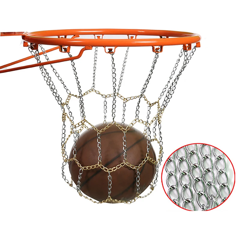 الحافات الرياضية غير قابل للصدأ في الهواء الطلق كرة السلة صافي المجلفن سلسلة كرة السلة صافي سلسلة معدنية سلة الإطار كرة السلة الهدف صافي