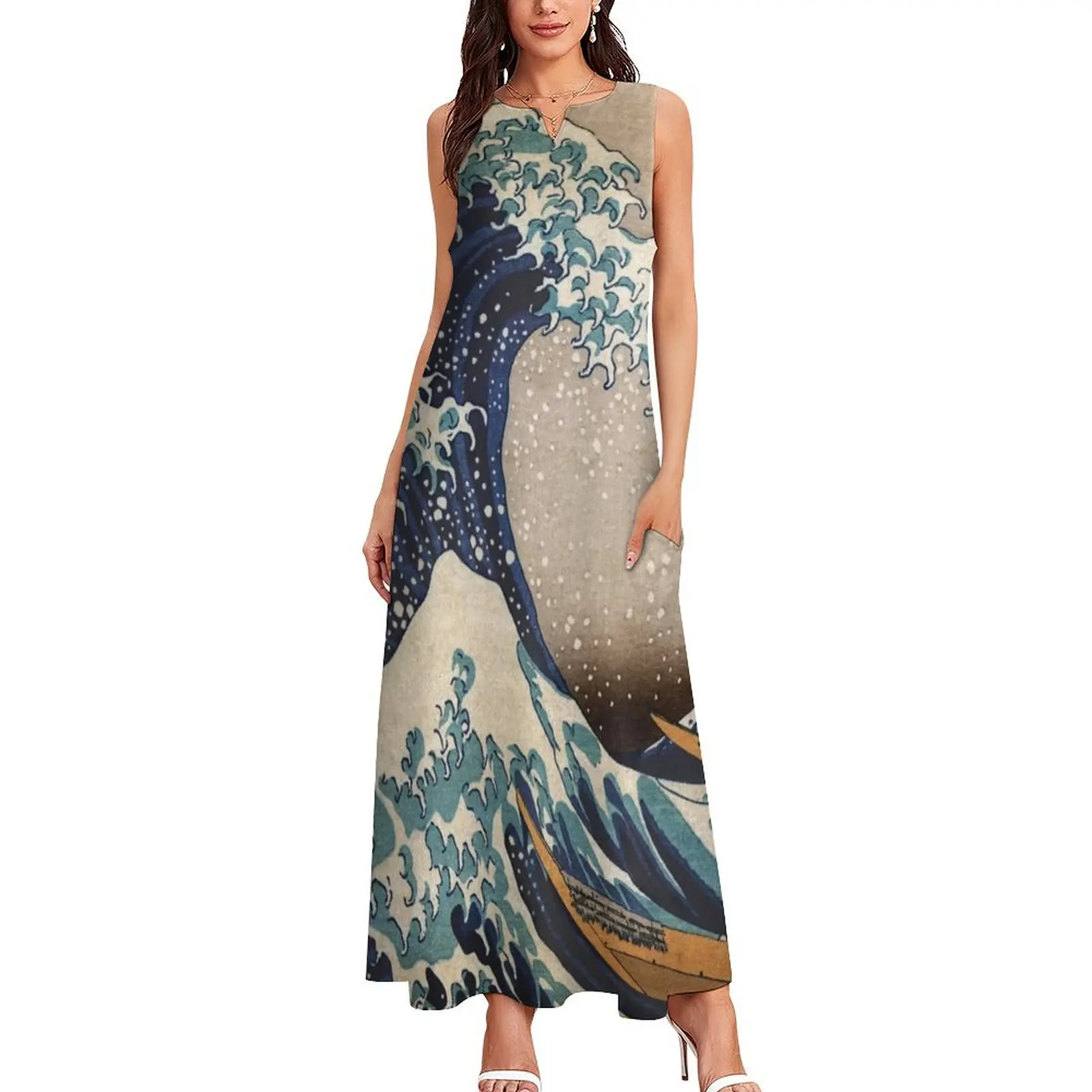 The Great Wave off Kanagawa Long Dress party dresses woman elegant evening dresses for women 2024