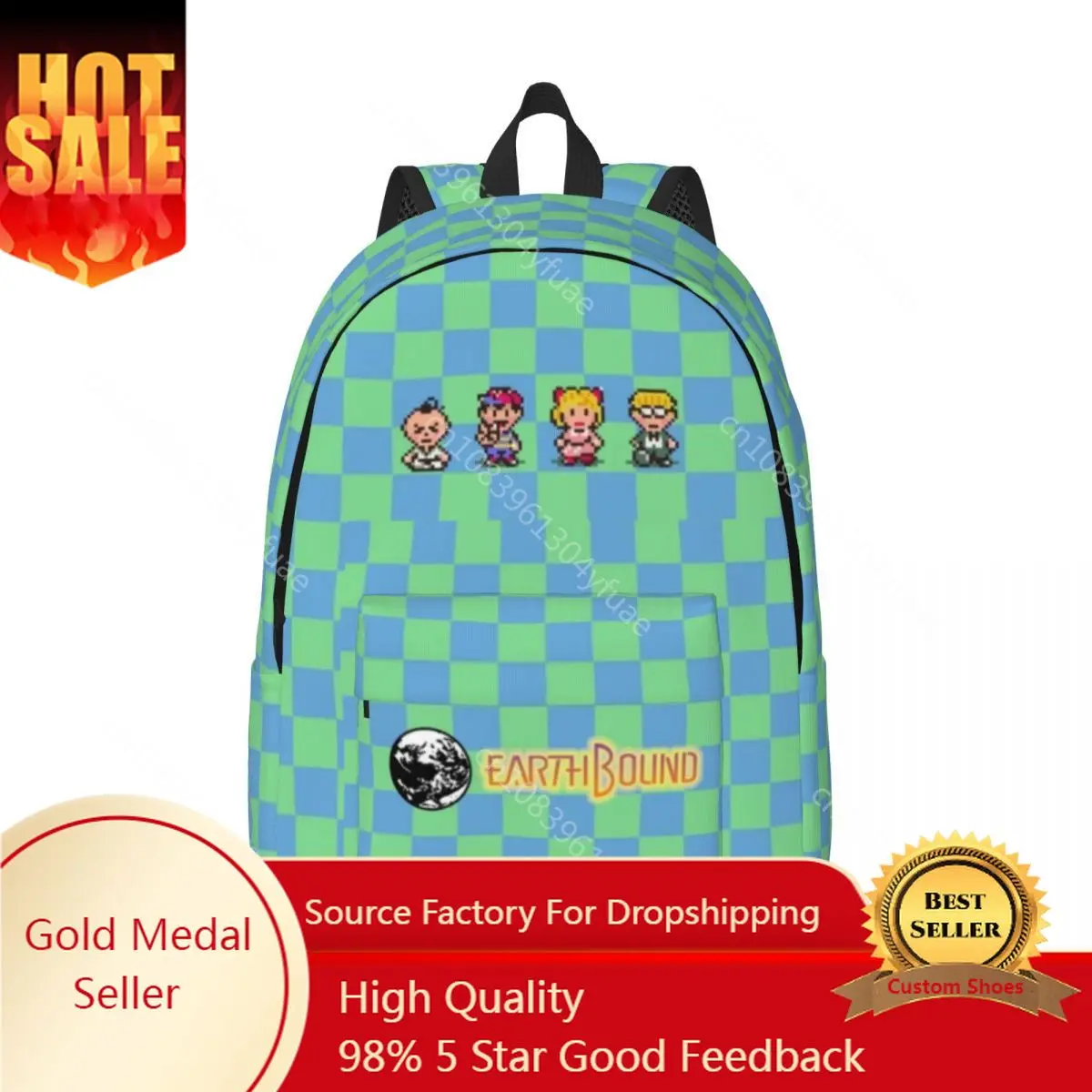 Mint Flavor Mother Backpack Earthbound Women Men Polyester Hiking Backpacks Large Modern Christmas Gift School Bags Rucksack