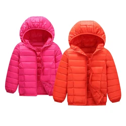 2023 Teenagers Autumn Winter Girls Jacket Keep Warm Little Princess Coat Solid Color Boys Down Outerwear 2-14 Years Kids Clothes