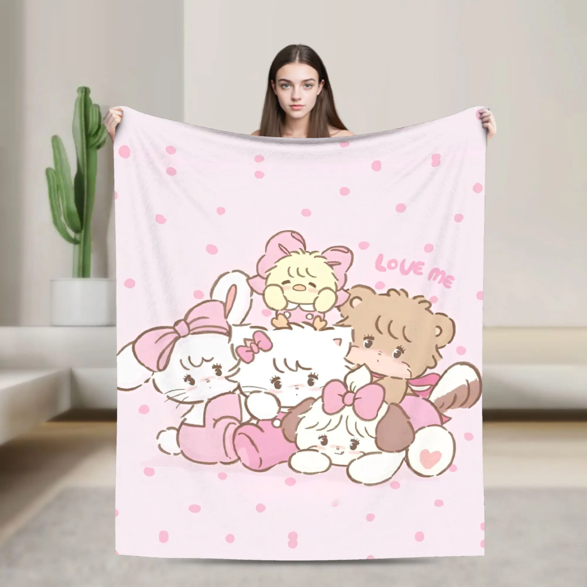 Mikkos Cute Cartoon Blankets Fuzzy Throw Blanket Summer Air Conditioning Portable Ultra-Soft Warm Bedsprea,