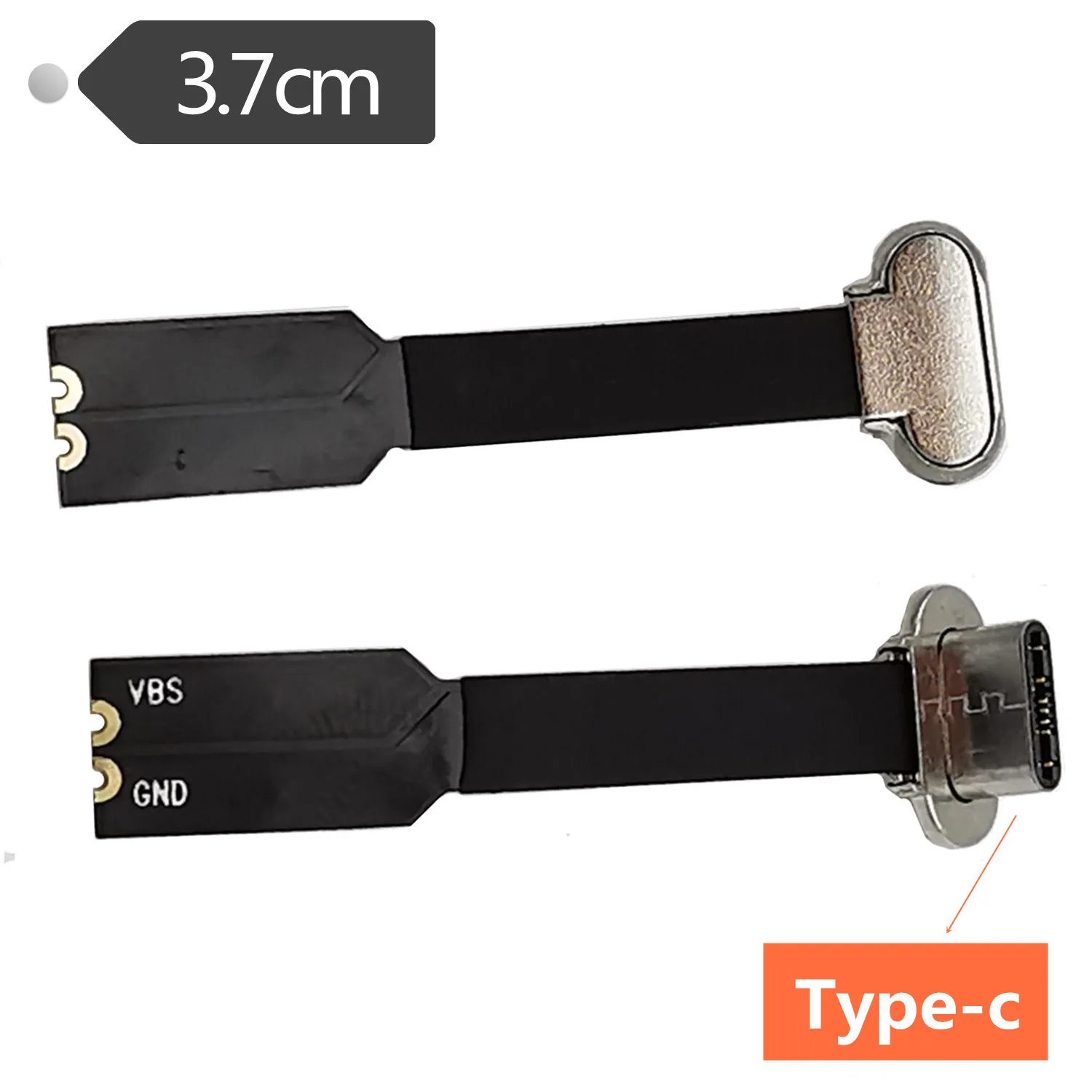 USB3.1 Type-C Metal Cover Bent 90 °to 2P Male Solder Joint Soft Ribbon Cable T-Shaped Wireless Charging Back Clip Fast Charging