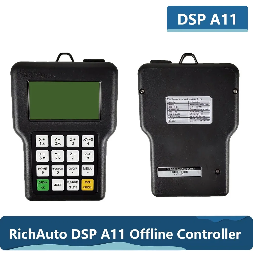 RichAuto DSP A11 CNC 컨트롤러, A11S, A11E, A11C, 3 축 모션 컨트롤러 리모컨, CNC 조각 절단, 영어 버전