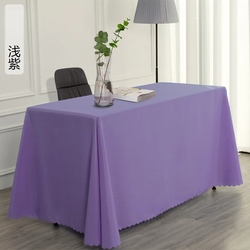 F152 Solid color hotel exhibition long table white tablecloth rectangular tablecloth