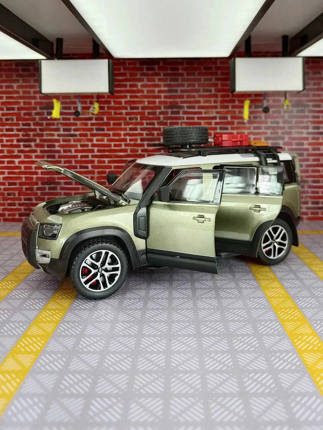 1:22 Land Rover Defender Hohe Simulation Diecast Metall Legierung Modell auto Sound Licht Zurückziehen Sammlung Kinder Spielzeug Geschenke