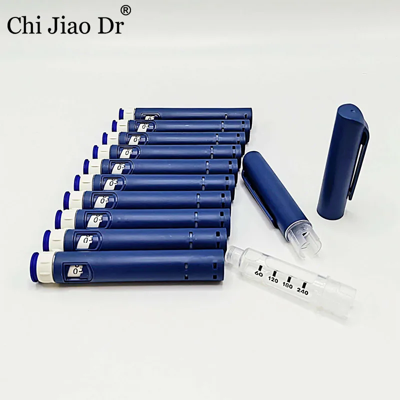 ChiJiaoDr Disposable Sterile Injection Pen Adjustable Written Test Syringe with 10 Splicing Rotating Pressing Injection Pens