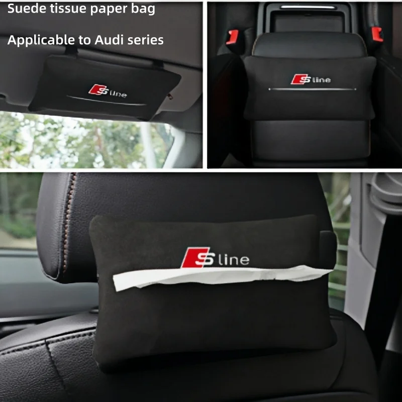 

Car Logo Accessories Tissue Bag Organizer Tissue Boxes For Audi sline TT Q2 Q3 Q5 Q7 Q8 A3 A4 A5 A6 A7 R8 B5 B6 B7 B8 C5 C6 C7
