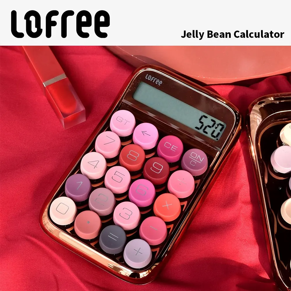 Lofree-calculadora de lápiz labial de frijol de azúcar, ordenador para estudiantes, oficina de contabilidad, Mini teclado numérico de llave mecánica Bluetooth pequeño y bonito